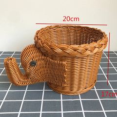 Simulated Animal Imitation Rattan Woven Storage Basket Household Storage Decoration Decoration Fruit Toy Basket Handmade Crafts