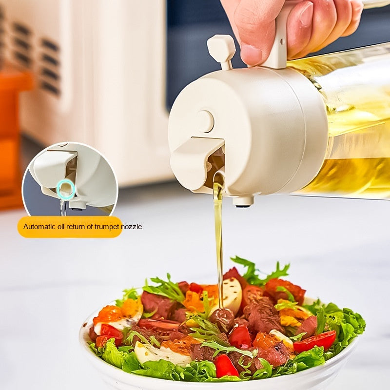 470ML Olive Oil Sprayer Dispenser for Cooking BBQ 2 in 1 Glass Oil Vinegar Soy Sauce Spray Kitchen Oil Bottle for Air Fryer