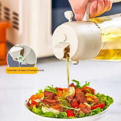 470ML Olive Oil Sprayer Dispenser for Cooking BBQ 2 in 1 Glass Oil Vinegar Soy Sauce Spray Kitchen Oil Bottle for Air Fryer