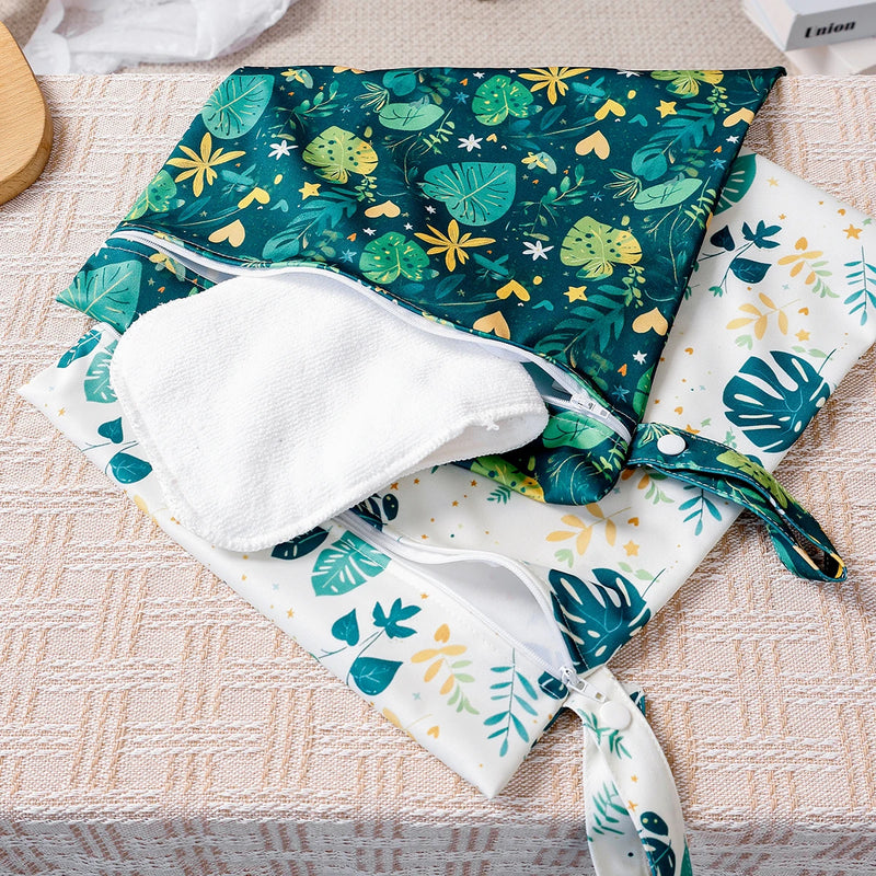 1Pc 26*36Cm Wet Dry Bags Waterproof Reusable Zippered Pockets Cloth Diaper Travel Beach Pool Wet Bags for Swimsuits