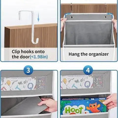 Over Door Hanging Organizer Storage, 5-Tier Closet & Pantry Organizer with 5 Deep Pockets, Heavy Duty Anti-Tilt Design, Holds up to 44 Lbs, No Drill Install for Bedroom, Bathroom, Nursery, Dorm & Small Space