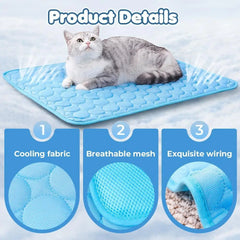 2025 New Dog Cooling Mat Summer Washable Portable Pet Coolings Pad for Dogs Cat Ice Silk Blanket Sofa Breathable Sleeping Mat