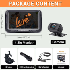Rohent Baby Car Camera HD 1080P - Rear-Facing Infant Monitor with Night Vision Car Camera for Baby 150° Wide-Angle Lens Anti-Glare Screen Easy Install 360° Adjustable Display