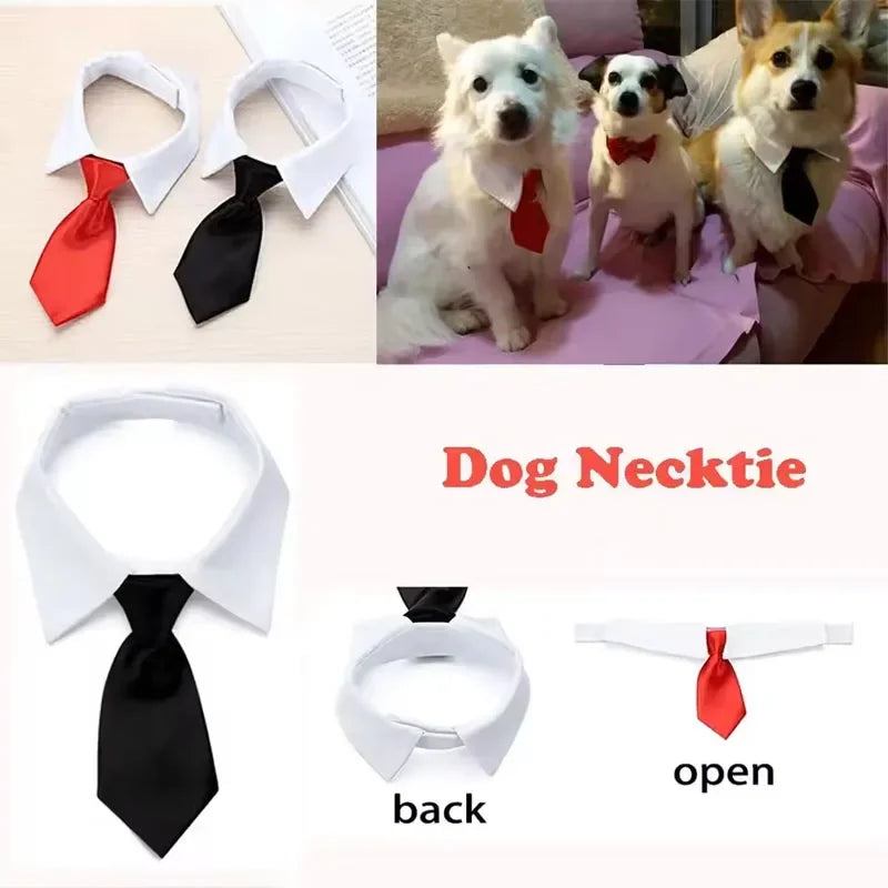 Pet Dog Cat Formal Necktie Tuxedo Bow Tie Black and Red Collar for Dog & Cat Pet Accessories for Wedding Holiday and Party Gift