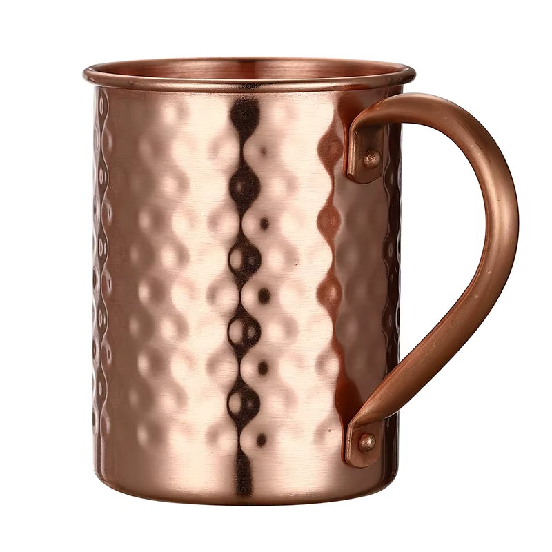 Hammered Copper Plated Stainless Steel Moscow Mule Mug Drum-Type Beer Cup Coffe Cup Water Glass Drinkware