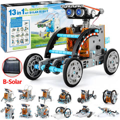 13-In-1 Solar Robot Kits DIY Assembling Science Experiment Kits STEM Educational Toys for Kids Age 8+ Solar Powered Robotic Set